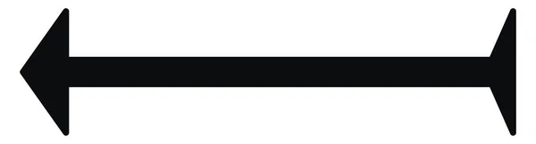 Простая Черная Стрелка Влево Односторонним Хвостом Иллюстрация Вектор Белом Фоне — стоковый вектор
