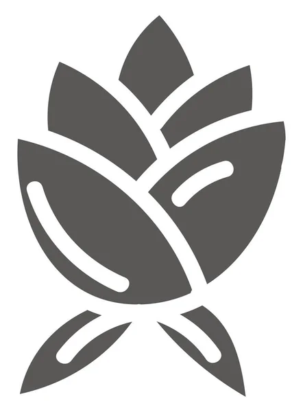Fiore Grigio Con Petali Forma Foglie Ananas Illustrazione Vettore Sfondo — Vettoriale Stock