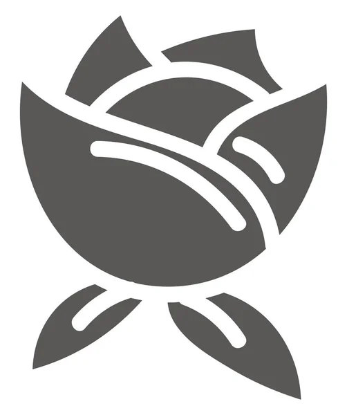 Fiore Grigio Con Quattro Petali Punta Illustrazione Vettore Sfondo Bianco — Vettoriale Stock