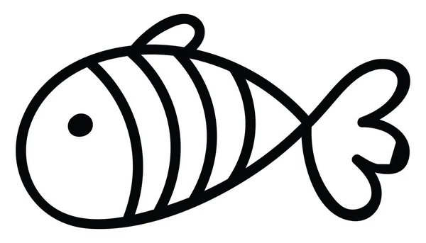 Pesce Bianco Con Tre Strisce Illustrazione Vettore Sfondo Bianco — Vettoriale Stock