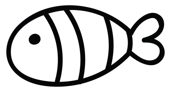 Pesce Bianco Con Una Grande Striscia Illustrazione Vettore Sfondo Bianco — Vettoriale Stock