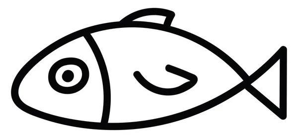 Jednoduché Bílé Ryby Ilustrace Vektor Bílém Pozadí — Stockový vektor