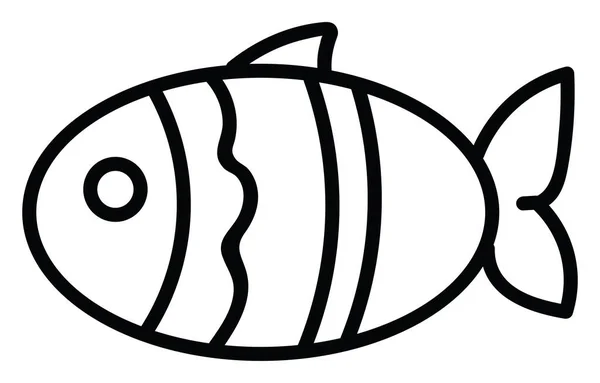 Dekorativ Vit Fisk Illustration Vektor Vit Bakgrund — Stock vektor