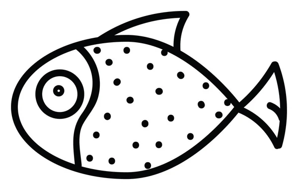 White Fish Black Dots Illustration Vector White Background — Stock Vector