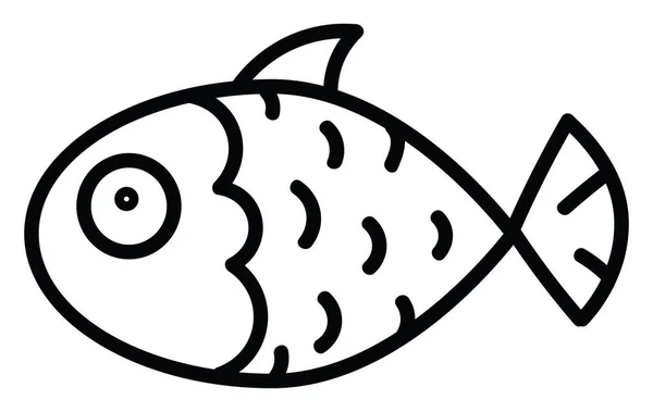 White Fish Big Scales Illustration Vector White Background — Stock Vector