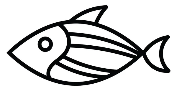 White Fish Horizontal Lines Illustration Vector White Background — Stock Vector