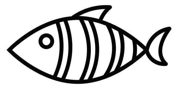 Vit Fisk Med Fyra Ränder Illustration Vektor Vit Bakgrund — Stock vektor