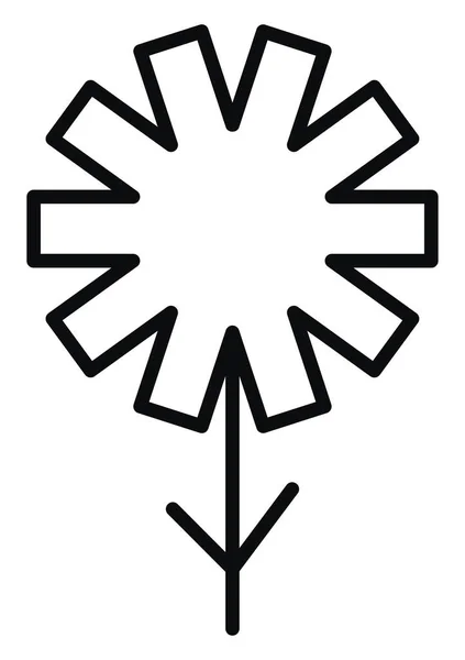 Λευκό Λουλούδι Δέκα Ορθογώνια Πέταλα Εικονογράφηση Διάνυσμα Λευκό Φόντο — Διανυσματικό Αρχείο