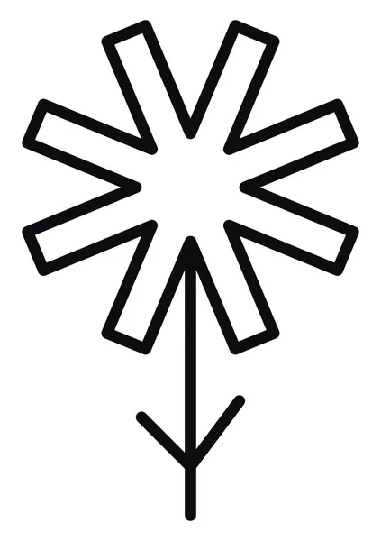Λευκό Λουλούδι Οκτώ Stipe Όπως Πέταλα Εικονογράφηση Διάνυσμα Λευκό Φόντο — Διανυσματικό Αρχείο