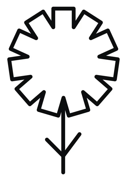 Белый Цветок Одиннадцатью Лепестками Длинным Стеблем Иллюстрация Вектор Белом Фоне — стоковый вектор