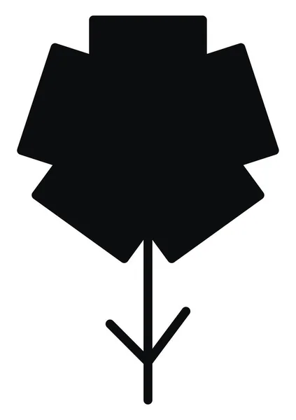 Květina Širokými Čtvercovými Okvětními Lístky Ilustrace Vektor Bílém Pozadí — Stockový vektor