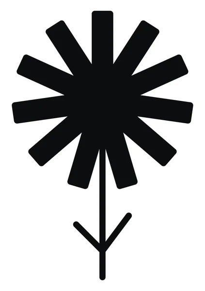 Черный Цветок Длинными Лепестками Прямоугольной Формы Иллюстрация Вектор Белом Фоне — стоковый вектор