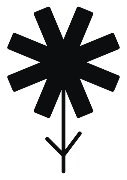 Черный Цветок Лепестками Прямоугольной Формы Иллюстрация Вектор Белом Фоне — стоковый вектор