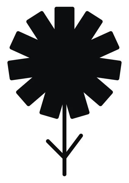 Абстрактный Черный Цветок Иллюстрация Вектор Белом Фоне — стоковый вектор