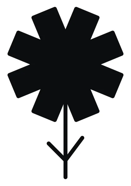 Черный Цветок Восемью Лепестками Иллюстрация Вектор Белом Фоне — стоковый вектор