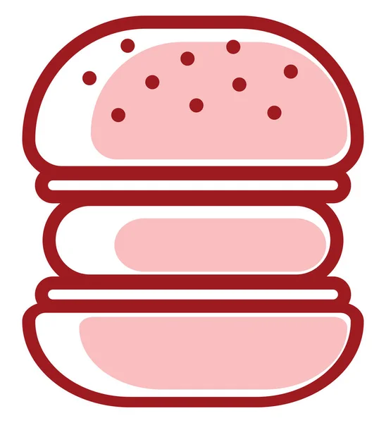 Piros Hamburger Illusztráció Vektor Fehér Háttér — Stock Vector