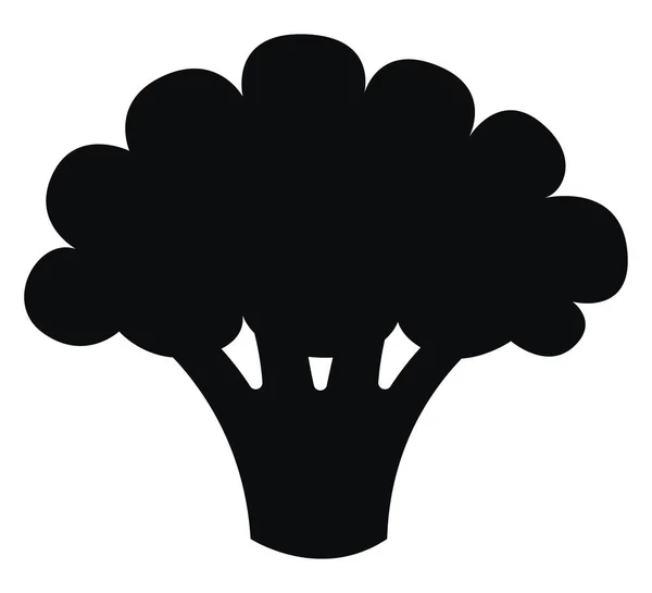 Černá Brokolice Ilustrace Vektor Bílém Pozadí — Stockový vektor