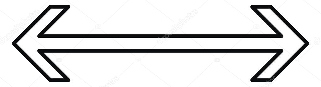 White pointy arrows, illustration, vector on white background.