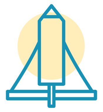 Uzay roketi kalkmak üzere, resim, beyaz arkaplan üzerindeki vektör.