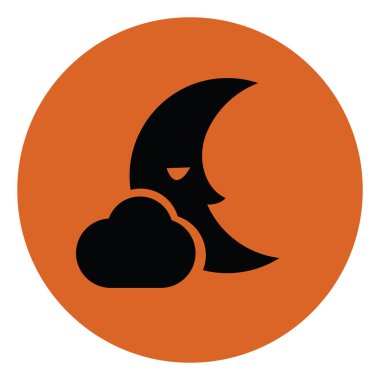 Uykulu ay, illüstrasyon, beyaz arkaplanda vektör.