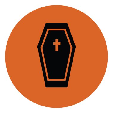 Siyah tabut, illüstrasyon, beyaz arkaplan vektörü.