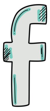 Facebook işareti, illüstrasyon, beyaz arkaplan üzerindeki vektör.