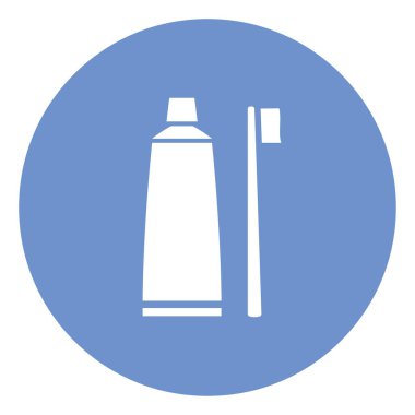 Toothbrush and toothpaste, illustration, vector on white background.