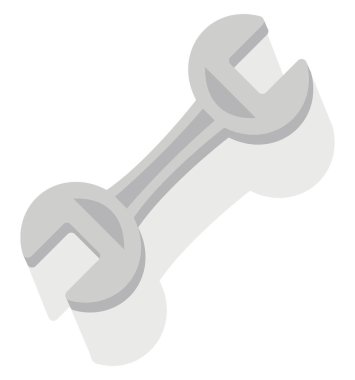 Small wrench, illustration, vector on white background.