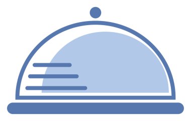 Platter with a lid, illustration, vector on white background.