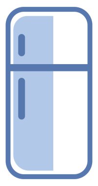 White refrigerator, illustration, vector on white background.