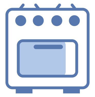 Mutfak sobası, illüstrasyon, beyaz arkaplanda vektör.