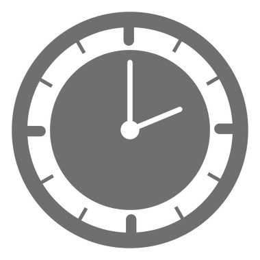 Silver clock, illustration, vector on white background.