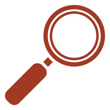 Red magnifier, illustration, vector on white background.