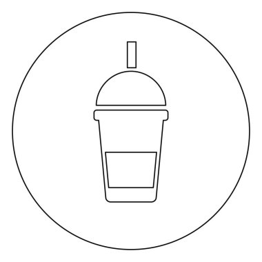 Slushie in a plastic cup, illustration, vector on white background.