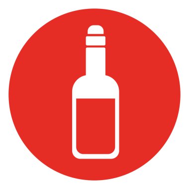 Wine in a bottle, illustration, vector on white background.
