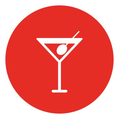 Coctail with an olive, illustration, vector on white background.