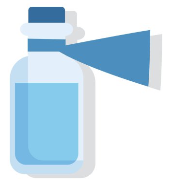 Sore throat medication, illustration, vector on white background.