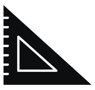 Triangle ruler , illustration, vector on white background.