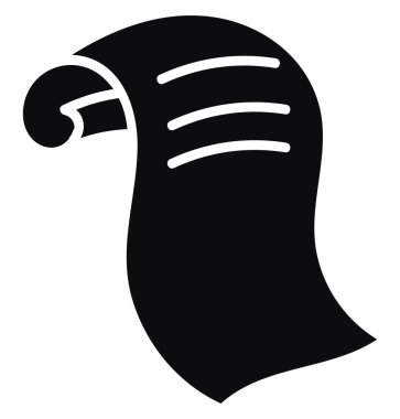 Black letter, illustration, vector on white background.