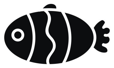Round shape fish, illustration, vector on white background.