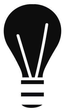 Black lightbulb, illustration, vector on white background.