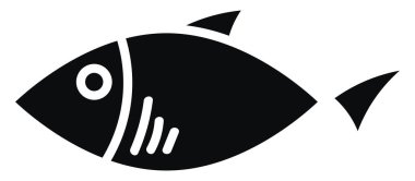Black pointy fish, illustration, vector on white background.