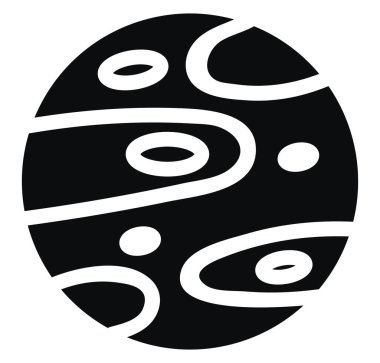 Black Alien planet, illustration, vector on white background.