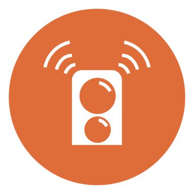 Büyük beyaz hoparlörler, illüstrasyon, beyaz arkaplan üzerindeki vektör.