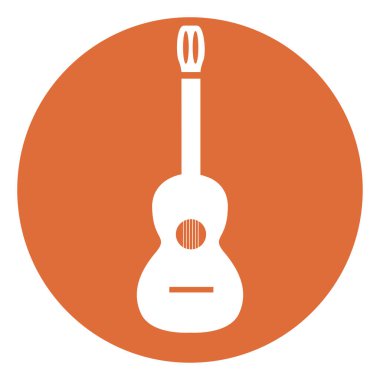 Beyaz gitar, illüstrasyon, beyaz arkaplan üzerindeki vektör.