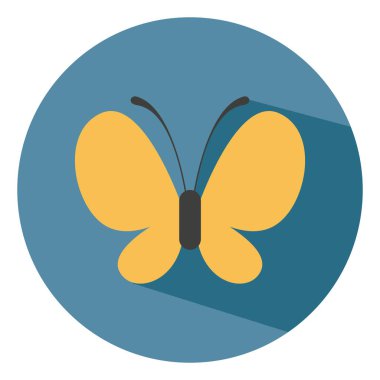 Sarı kelebek, illüstrasyon, beyaz arkaplanda vektör.