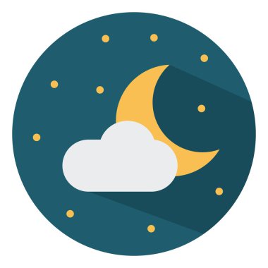 Tek bulutlu genç ay, beyaz arkaplanda vektör..