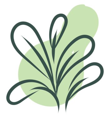 Yeşil doğa otu, illüstrasyon, beyaz arkaplanda vektör.