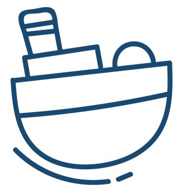 Asgari mavi gemi, illüstrasyon, beyaz arkaplanda vektör.