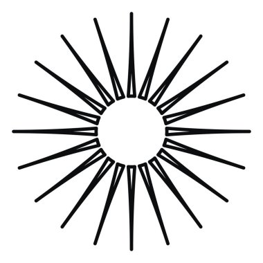 Uzun güneş ışınları, illüstrasyon, beyaz arkaplanda vektör.